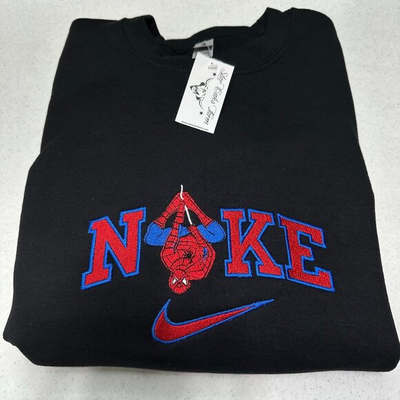 Nike Spiderman Embroidered Adult Unisex Crewneck Sweatshirt - Picture 1 of 7